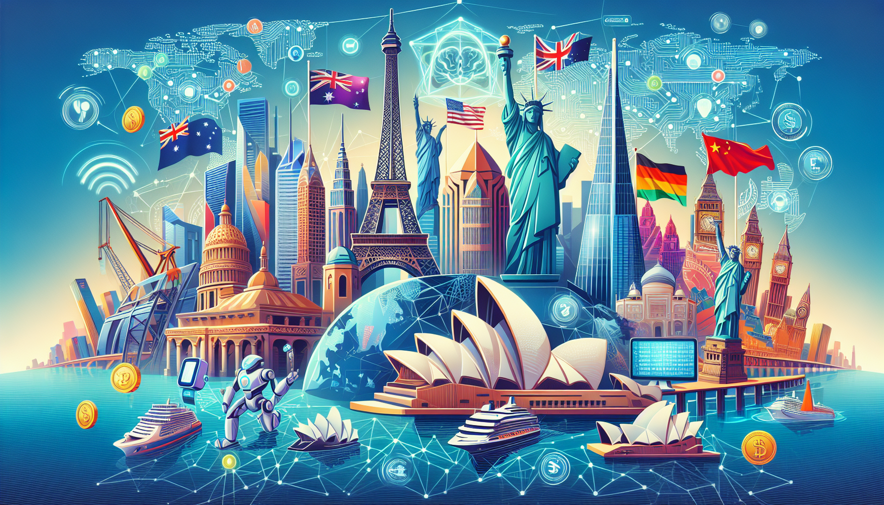 government officials reviewing national AI strategy documents and digital policy plans